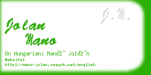 jolan mano business card